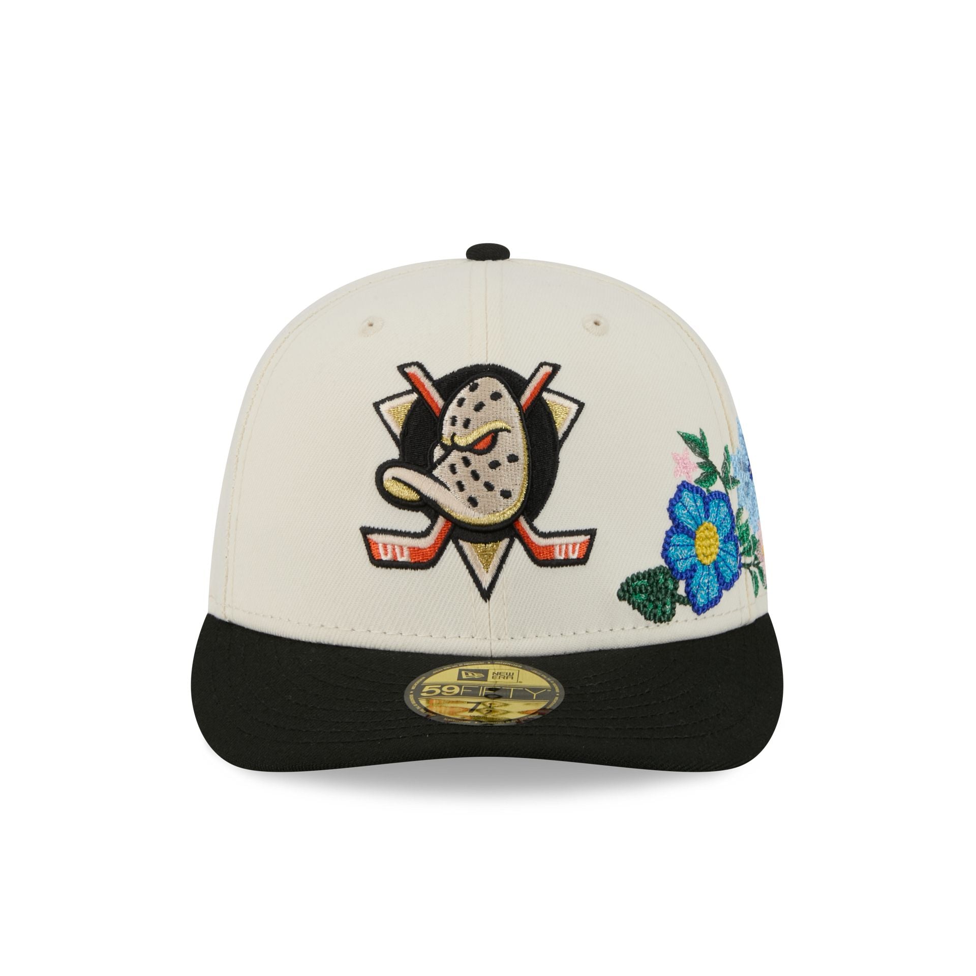 Anaheim Ducks Tonal Florals White 59FIFTY Fitted Hat